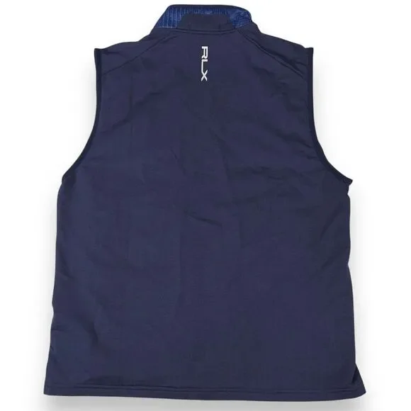 RLX Ralph Lauren Mens Medium Quilted Golf Vest Full Zip Wool Blend NEW $228